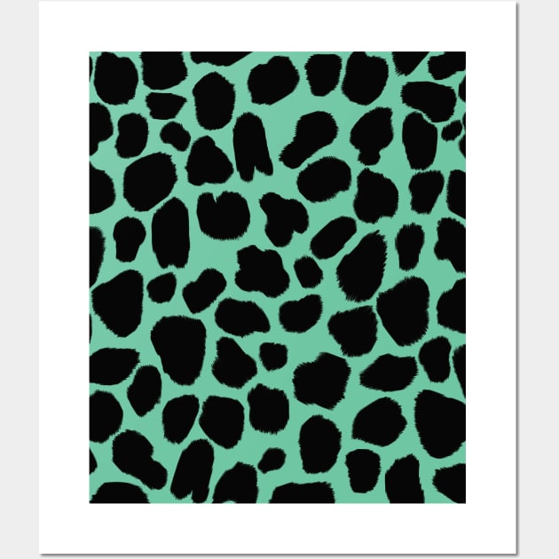 Green Cow Print Wall Art by OneThreeSix